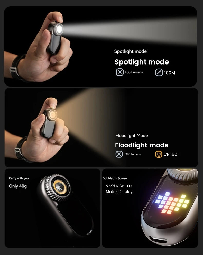 LOOPSK09-LOOPDOT LOOP Multifunktionale Mini-EDC-Taschenlampe, tragbare Handbeleuchtung, Taschenlampe für Outdoor-Sport, Camping, Höhlenforschung