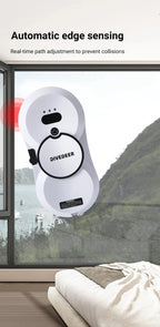 DIVEDEER Weißer/schwarzer Fensterputzroboter, elektrischer Fensterputz mit hoher Saugkraft, doppelseitiger Glasstaubsauger, Wasserspray