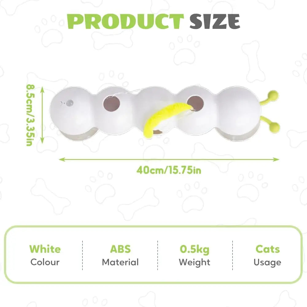 Motion Cat Toy, 2025, Neu Wusel Wurm Katzenspielzeug mit Saugnapf, Smart Motion Katzen Spielzeug mit Wurmdesign Wand & Window Mo