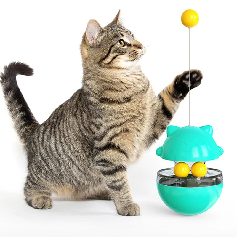 Neue lustige Katze Stick Katze Spielzeug Tumbler Leck Lebensmittel Ball Katze lindern Langeweile Tumbler Heimtierbedarf spielen mit Lebensmittelspüler selbst