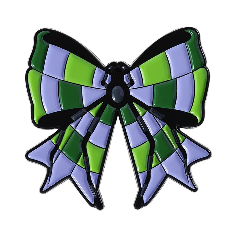 Gothic Emaille-Brosche & Anstecknadel – Skelett, Schleife & Stethoskop | Halloween Schmuck