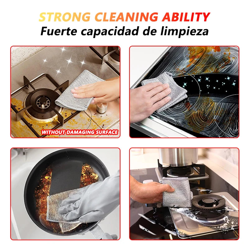 Magisches Reinigungstuch, Mehrzweck-Reinigungstuch aus Draht, innovatives Geschirrnetz, Handtuch für das Geschirrspülgitter in der Küche