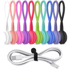 10 Stück wiederverwendbare magnetische Kabelbinder, Kabel-Organizer, Silikon-Magnetschnüre, Wickler für Ohrhörer, Sachen, Buchmarker, Kühlschrankmagnet-Krawatte