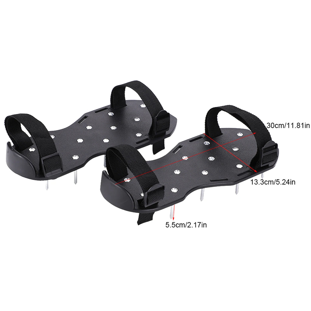 Rasenbelüfter-Schuhe, 1 Paar Rasenbelüfter-Sandalen, robuste Gras-Schuhe mit Spikes und Kunststoffschnalle, Gartenwerkzeug, Rasensandalen
