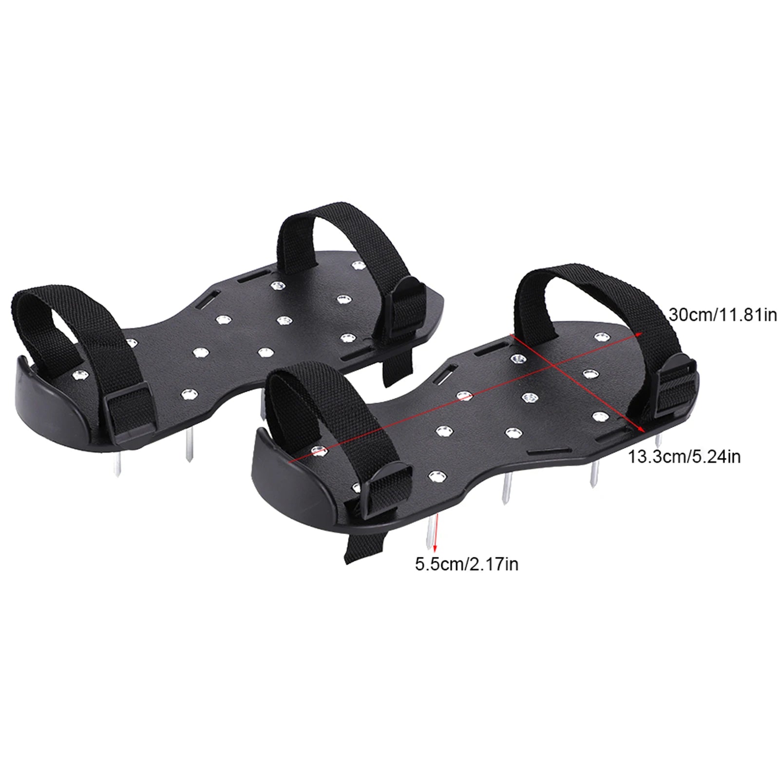 Rasenbelüfter-Schuhe, 1 Paar Rasenbelüfter-Sandalen, robuste Gras-Schuhe mit Spikes und Kunststoffschnalle, Gartenwerkzeug, Rasensandalen