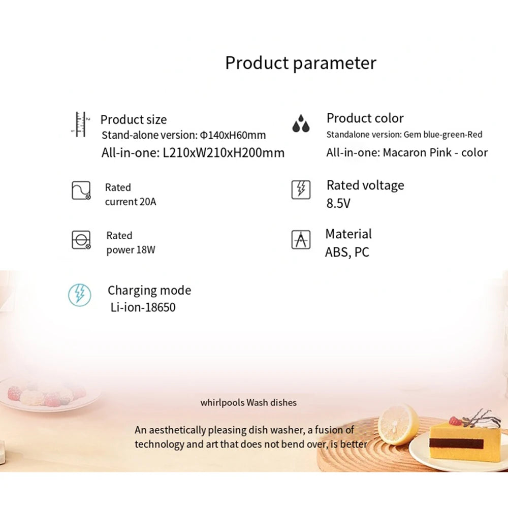 Drahtlose Mini-Geschirrspüler für die Küche, USB-Ultraschallspüle, Obst- und Gemüse-Geschirrspüler, elektrische tragbare Waschmaschinen, Singapur Diego Diego
