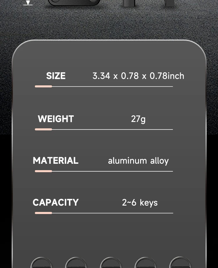 Schlüssel-Organizer funktioniert mit Apple Find My, integrierten Airtag-Chips, fasst 2–6 Schlüssel, Auto-Schlüsselanhänger mit GPS-Tracker, (nur iOS)