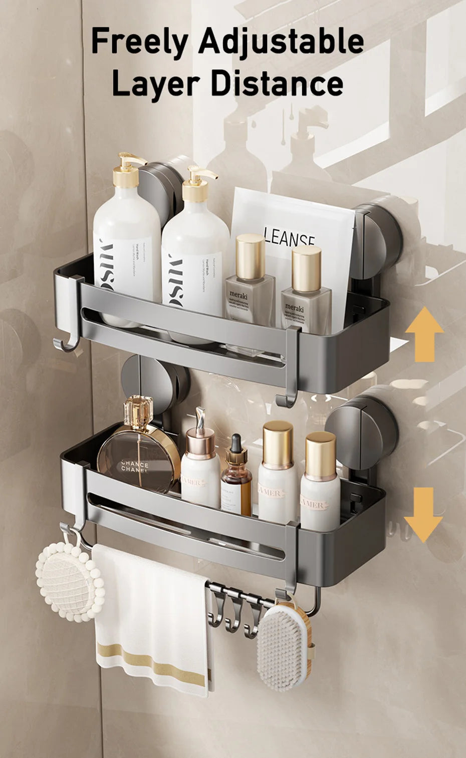 Badezimmer-Ecklagerregal, Saugnapf, Halterung an der Wand, Dusch-Caddy-Box, abnehmbares Badezimmer, Küche, Toilette, Organizer-Rack