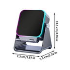 Induktionslautsprecher für Telefon mit leichter faltbarer Station, 10 W, Telefonhalter, kabelloser Ladegerät-Lautsprecher für Zuhause, Büro, Reisen