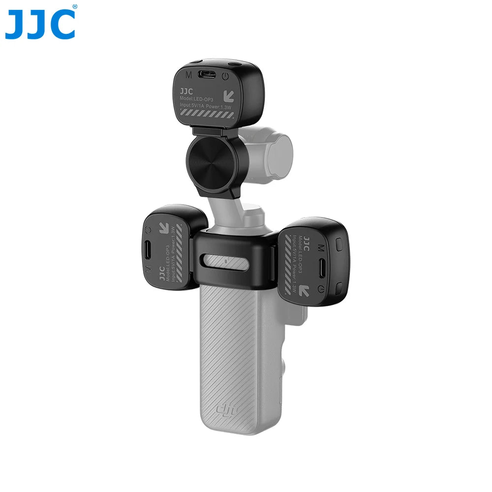 JJC Verbesserte magnetische Mini-LED-Leuchte für DJI Osmo Pocket 3, wiederaufladbares Selfie-Fülllicht, 3 Farbmodi, Pocket 3 Vlog-Zubehör