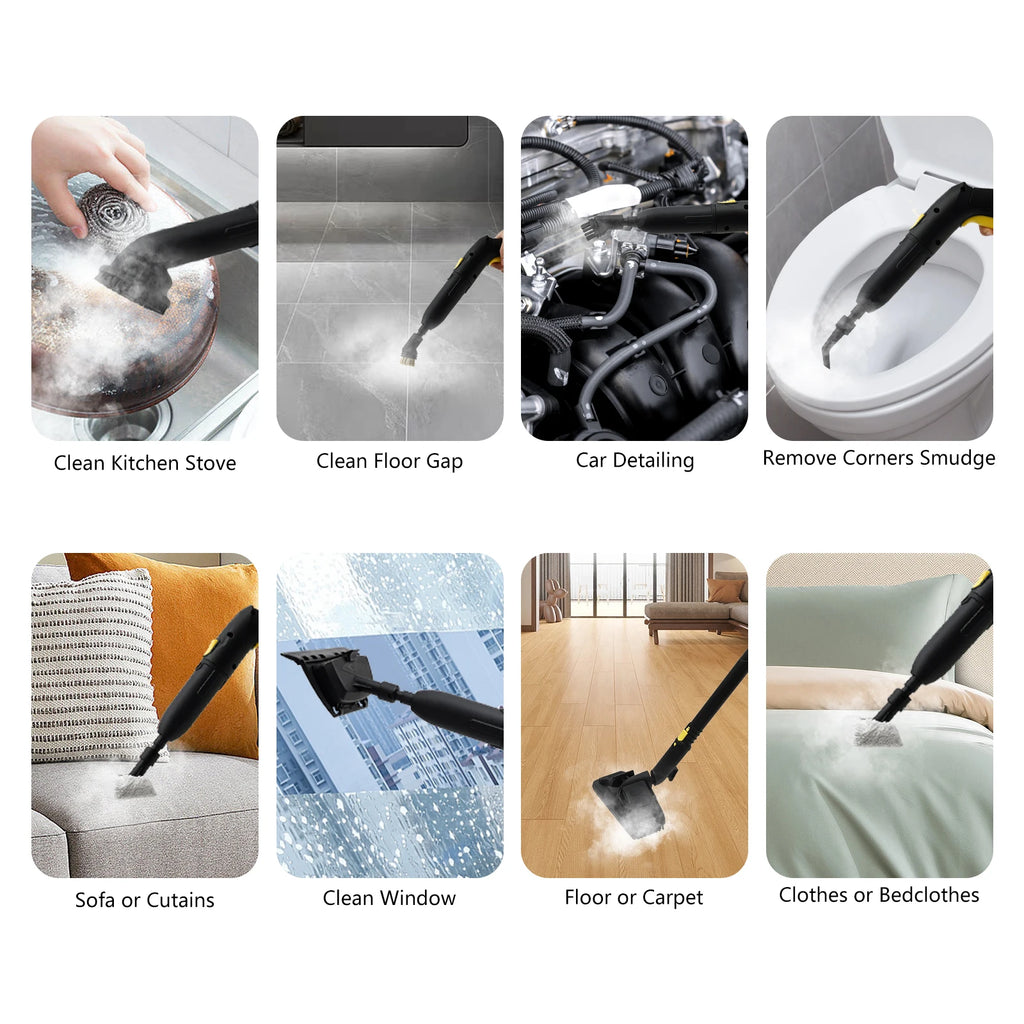 Dampfreiniger – 2000 W, 5 Bar Druck, schnelles Vorheizen! Tiefenreinigung mit Hochtemperaturdampf für Ölflecken, Lücken und Sterilisation