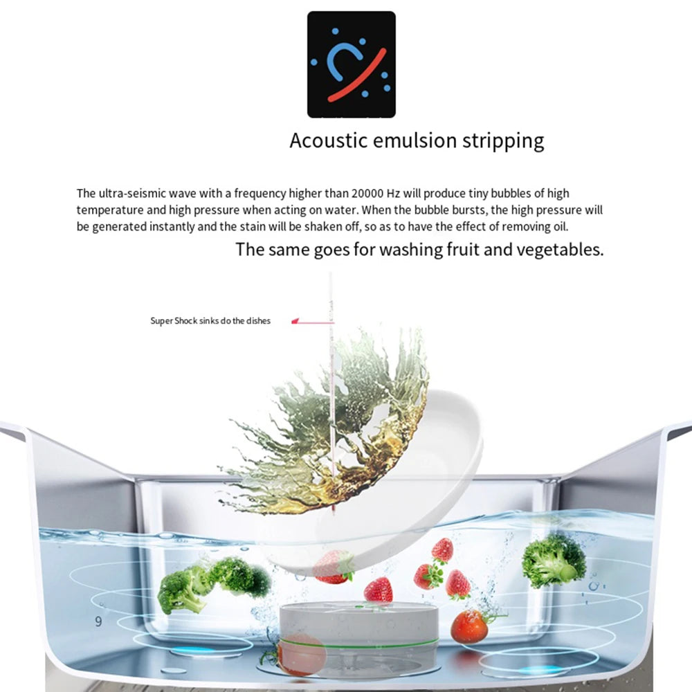 Drahtlose Mini-Geschirrspüler für die Küche, USB-Ultraschallspüle, Obst- und Gemüse-Geschirrspüler, elektrische tragbare Waschmaschinen, Singapur Diego Diego