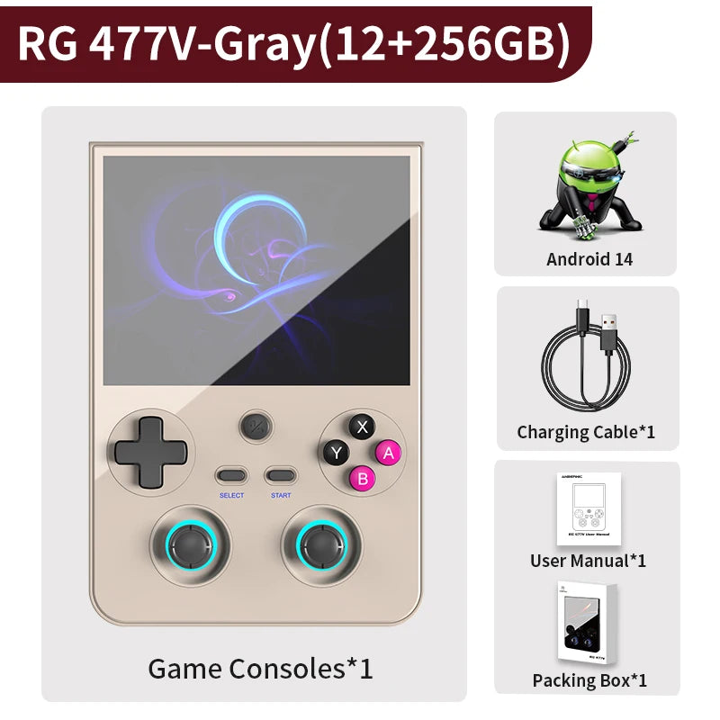Anbernic RG477V Retro-Handheld-Konsole – Android 14, 4,7" 120Hz, Dimensity 8300, 5500mAh