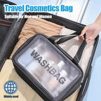 Transparente Kulturtasche mit Nass-Trocken-Trennung, M/L