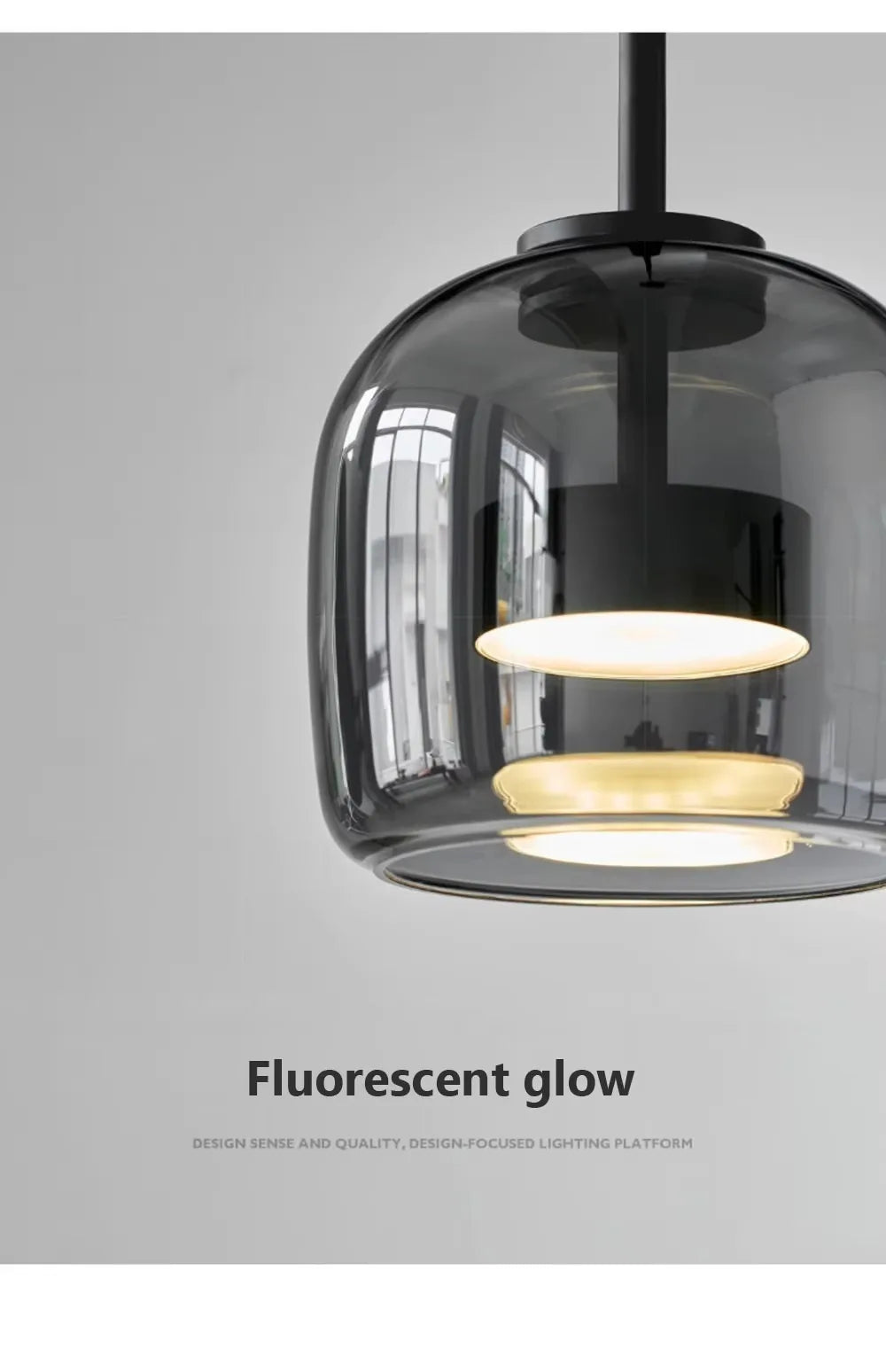 Moderne LED-Pendelleuchte aus Glas, rauchgrau, bernsteinfarben, 15/26/38 cm, Esstisch, Hotellobby, Schlafzimmer, Innenlampe, Heimleuchte, Dekoration