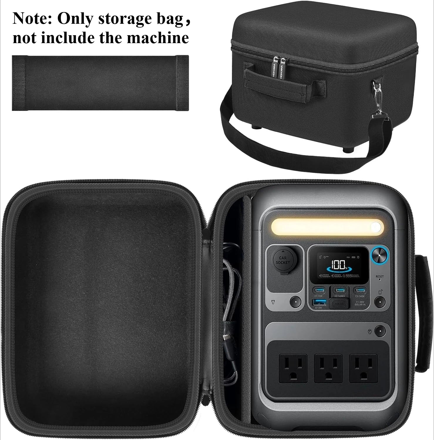 Aufbewahrungstasche für tragbares Kraftwerk Anker SOLIX C300, Akku-Solargenerator-Aufbewahrungshalter (für Anker SOLIX C300) (nur Tasche)