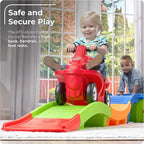 Achterbahn-Kinderspielzeug, Ride On Push Car, Spielset für drinnen und draußen, kompakte Aufbewahrung, max