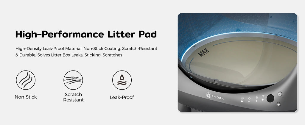 Amicura Cura X1 Automatische Katzentoilette, selbstreinigend, mit App-Steuerung, Sicherheitssensor, leicht zu reinigendes elektrisches Katzentoilett