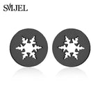 SMJEL Niedliche Tier-Hirsch-Ohrstecker, kleine Lebkuchenmann-Schneeflocken-Ohrringe für Mädchen, Edelstahl, Weihnachtsschmuck, Brincos