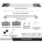 Möbelbeschläge in Sondergröße, Schlafzimmer, Aluminium, eingebetteter Kleiderschrank, Platzierungstür, koplanare Dämpfung, Schiebesystem