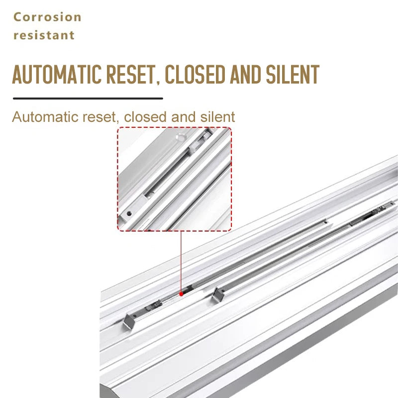 Möbelbeschläge in Sondergröße, Schlafzimmer, Aluminium, eingebetteter Kleiderschrank, Platzierungstür, koplanare Dämpfung, Schiebesystem