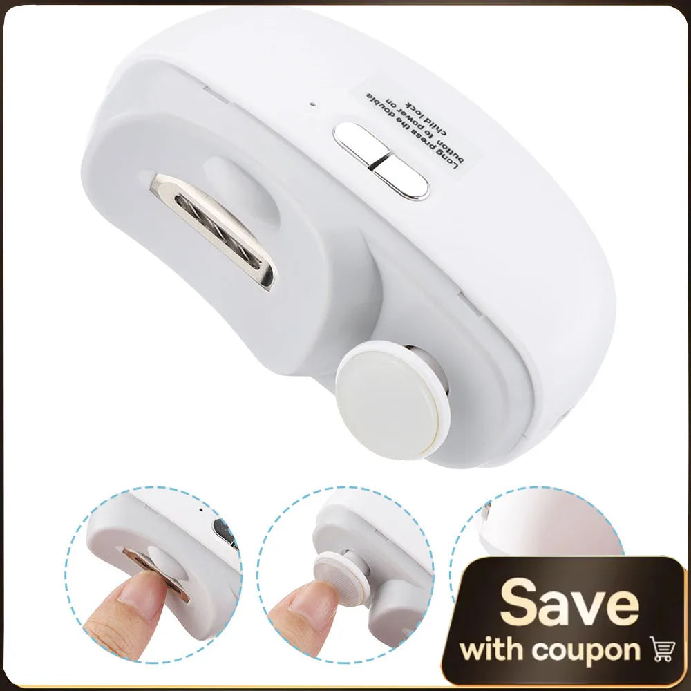 Elektrischer Nagelknipser, automatischer Aniküre-Trimmer mit Licht, für Erwachsene, Baby, Fingernagel, Zehenschere, Pediküre, Polieren, Nagelschneider