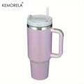 KEMORELA 30 & 40 oz Becher mit Griffdeckel Stroh 887/1182 ml Edelstahl Wasserflasche Vakuum Thermoskanne Tasse Reise Auto Kaffeetasse
