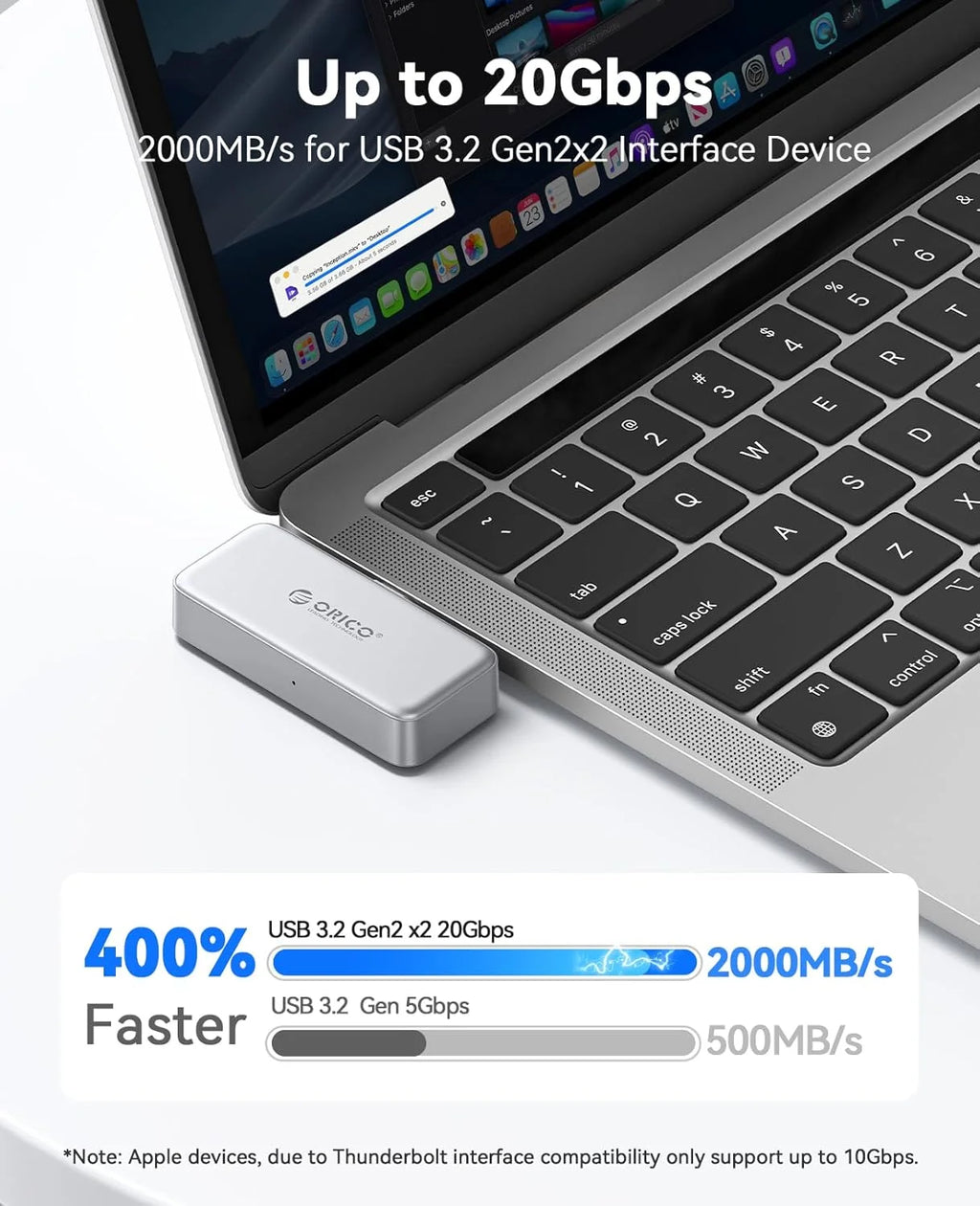 ORICO FlashPod 1 TB MINI magnetische tragbare SSD bis zu 2000 MB/s ProRes mit Direktstecker für iPhone 15 16 Serie, Tablets, Laptop