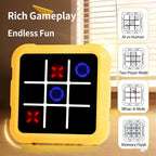 Tragbare Tic Tac Toe-Spielekonsole – tragbares elektronisches Puzzle für alle Altersgruppen, Reisespielzeug mit Memory-Training und Montessori-Geschenken