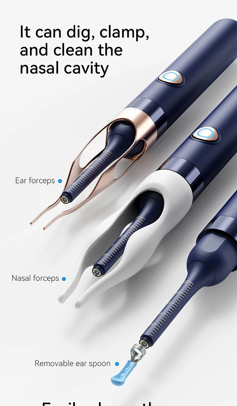 Verbesserter intelligenter visueller Ohrenschmalzreiniger mit Kamera, 800 W HD-Endoskop, multifunktionales visuelles Ohrreinigungswerkzeug, inklusive Stauraum