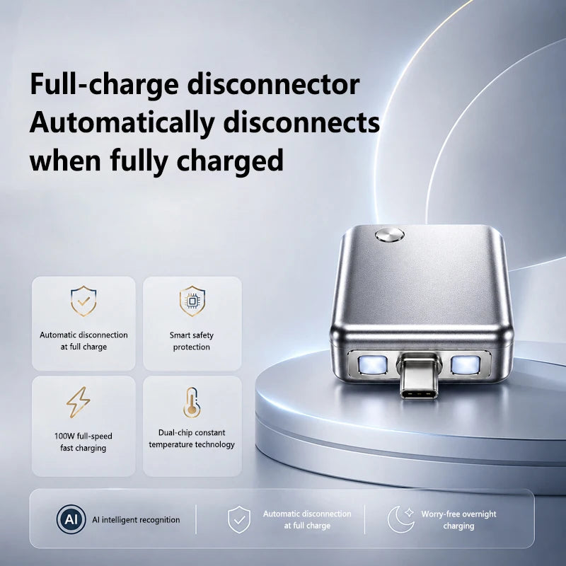 KUWAJIA KH-51 USB-C Ladeadapter 35W - Automatische Abschaltung, Ueberladesch utz, CE/FCC/RoHS | USB + USB-C | Titan-Silber
