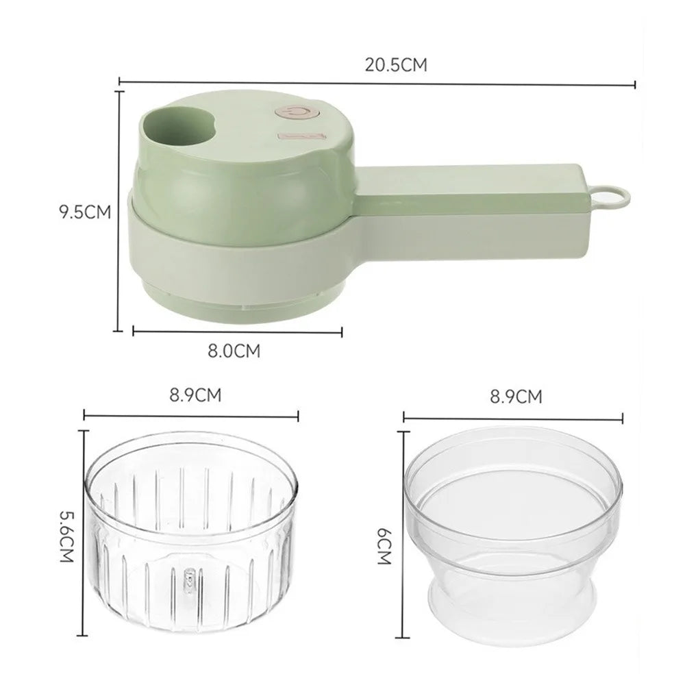 Elektrischer Gemüseschneider-Set, handgeführt, kabellos, Knoblauchstampfer, Lebensmittelzerkleinerer, Fleischwolf, Maschine, Schälen, Scheibe, Küchenzubehör