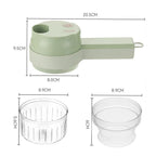 Elektrischer Gemüseschneider-Set, handgeführt, kabellos, Knoblauchstampfer, Lebensmittelzerkleinerer, Fleischwolf, Maschine, Schälen, Scheibe, Küchenzubehör