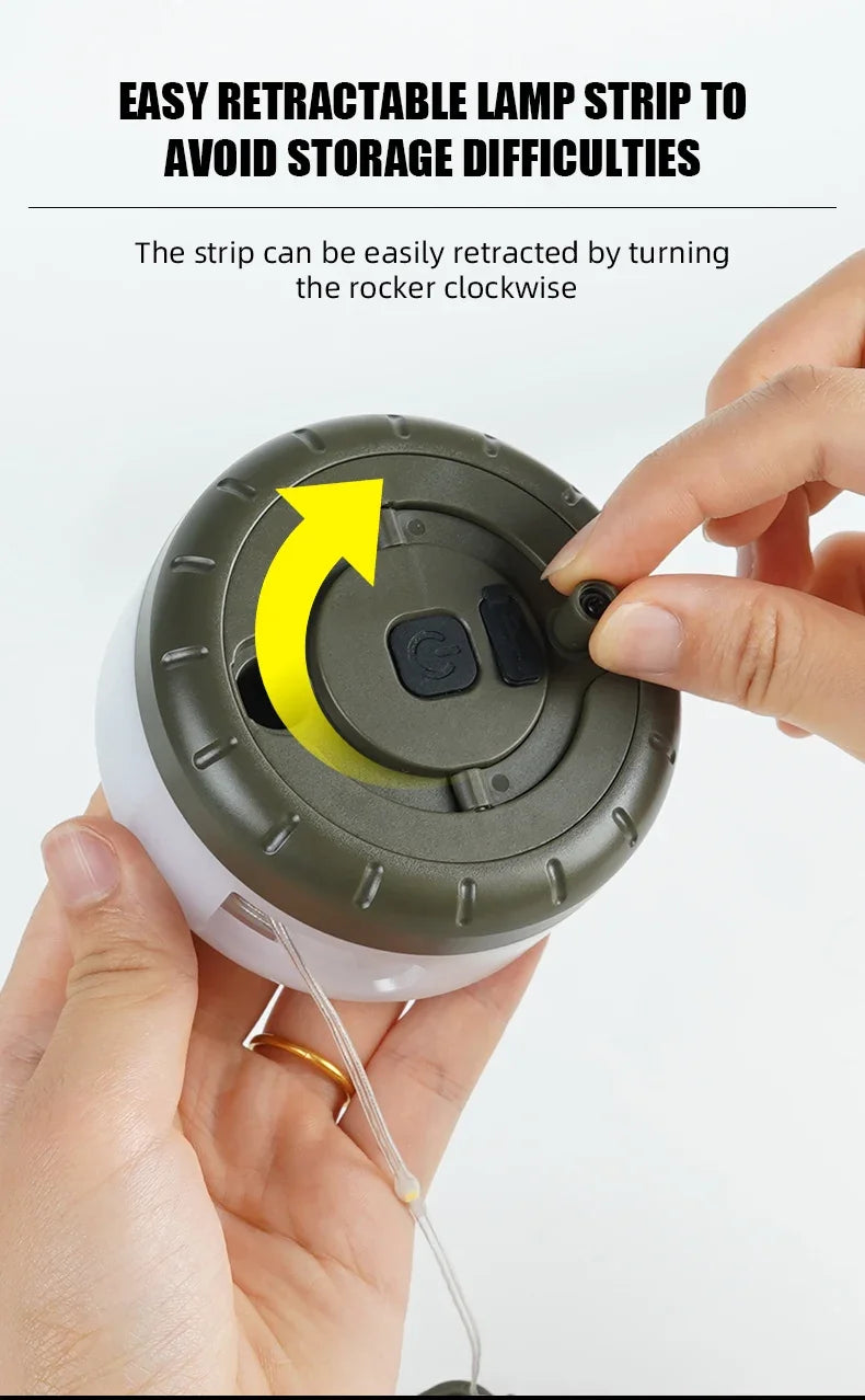 LED-Lichterkette, tragbar, Camping-Lichter, 1800 mAh, wiederaufladbar, 8 m, Außenatmosphäre, Zelt, Hochzeit, Weihnachten, Dekor, Streifen, Sternlampe