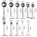 Messlöffel aus Edelstahl, 4/6/7/8-teiliges Set mit Skala, Messlineal, Löffel, Küche, Kaffee, Backen, Messwerkzeug-Set
