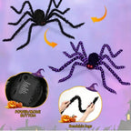 Halloween Riesige Leuchtende Plüsch-Spinne – Lila LED, 8 Modi, Innen & Außen