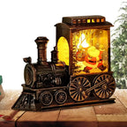 2026 Weihnachtsgeschenk Weihnachten Kristallkugel Ornamente LED-Leuchten Zug Weihnachtsmann Frohe Weihnachten Dekoration für Home Party Weihnachten