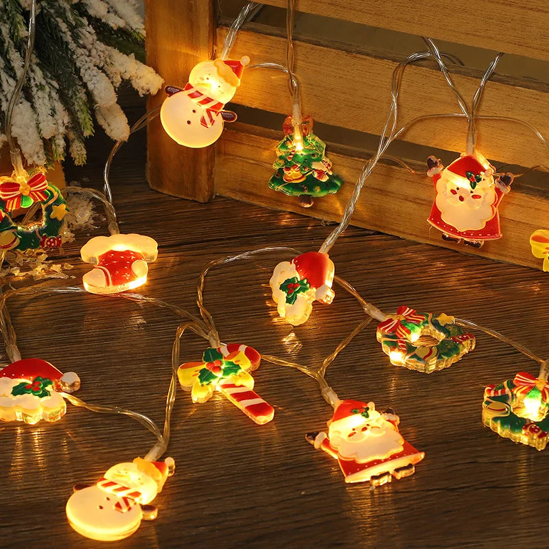 Weihnachten LED String Licht Santa Claus Lebkuchen Mann Weihnachten Baum Ornament Weihnachten Dekoration Für Home Neue Jahr Party Kinder Geschenk
