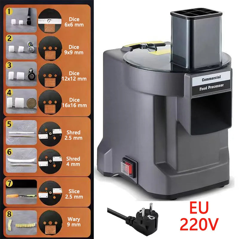 Elektrischer Gemüseschneider 3-in-1 – Multifunktionale Schneidmaschine für Küche & Gastronomie