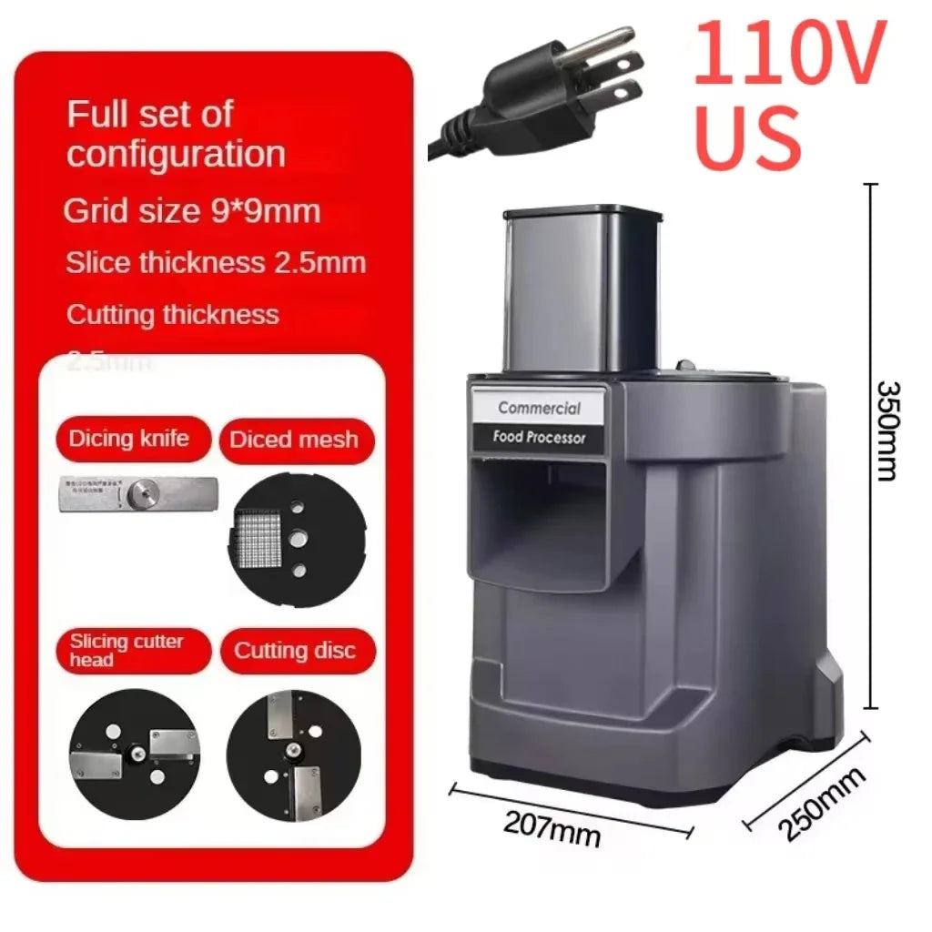 Elektrischer Gemüseschneider 3-in-1 – Multifunktionale Schneidmaschine für Küche & Gastronomie