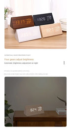 Réveil LED pour étudiant, horloge murale simple, affichage de la température, contrôle du son, horloge de table, bureau, décoration d'intérieur, jardin