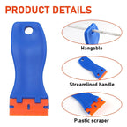 Auto-Aufkleber-Entferner-Schaber, 100 Stück, Kunststoffklingen zum Entfernen von Kleber, Schaben, Aufklebern, Etiketten und Abziehbilder aus Glas, Windschutzscheiben