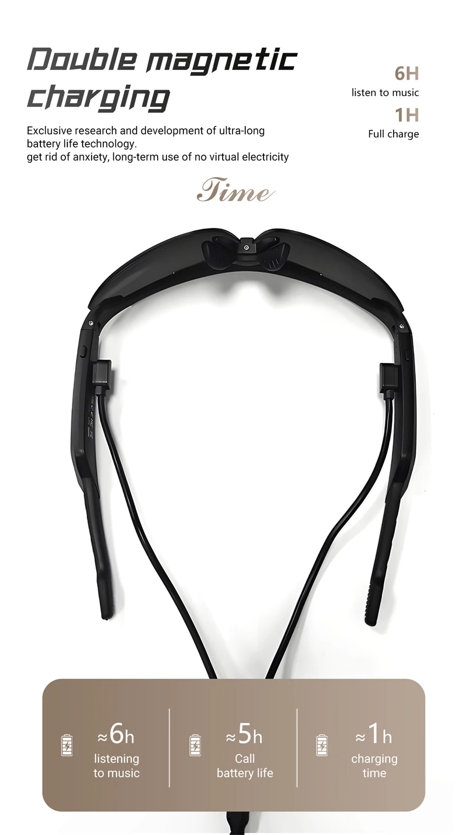 Intelligente Bluetooth-Brille zum Musikhören, Telefonanrufe, Radfahren, Sport, Kopfhörer, UV-Schutz, Intelligenz, Sonnenbrille für Männer und Frauen