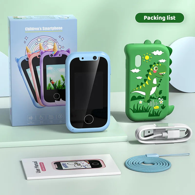 Intelligentes Spielzeugtelefon für Kinder, Touchscreen-Spieltelefon für Kleinkinder, MP3-Musik-Player mit Dual-Kamera für Mädchen und Jungen, Weihnachts- und Geburtstagsgeschenke