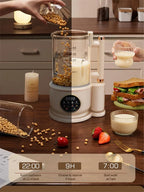 BALASHOV Multifunktions-Smoothie-Maker mit automatischer Sojamilcherhitzung, Eiswürfelrührfunktion und Saftzubereitung – Leiser Betrieb, Digitalanzeige