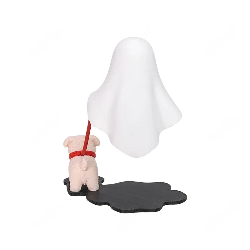 Halloween Geist-Hund-Figur in Weiß, 3D-gedruckte Tischdeko