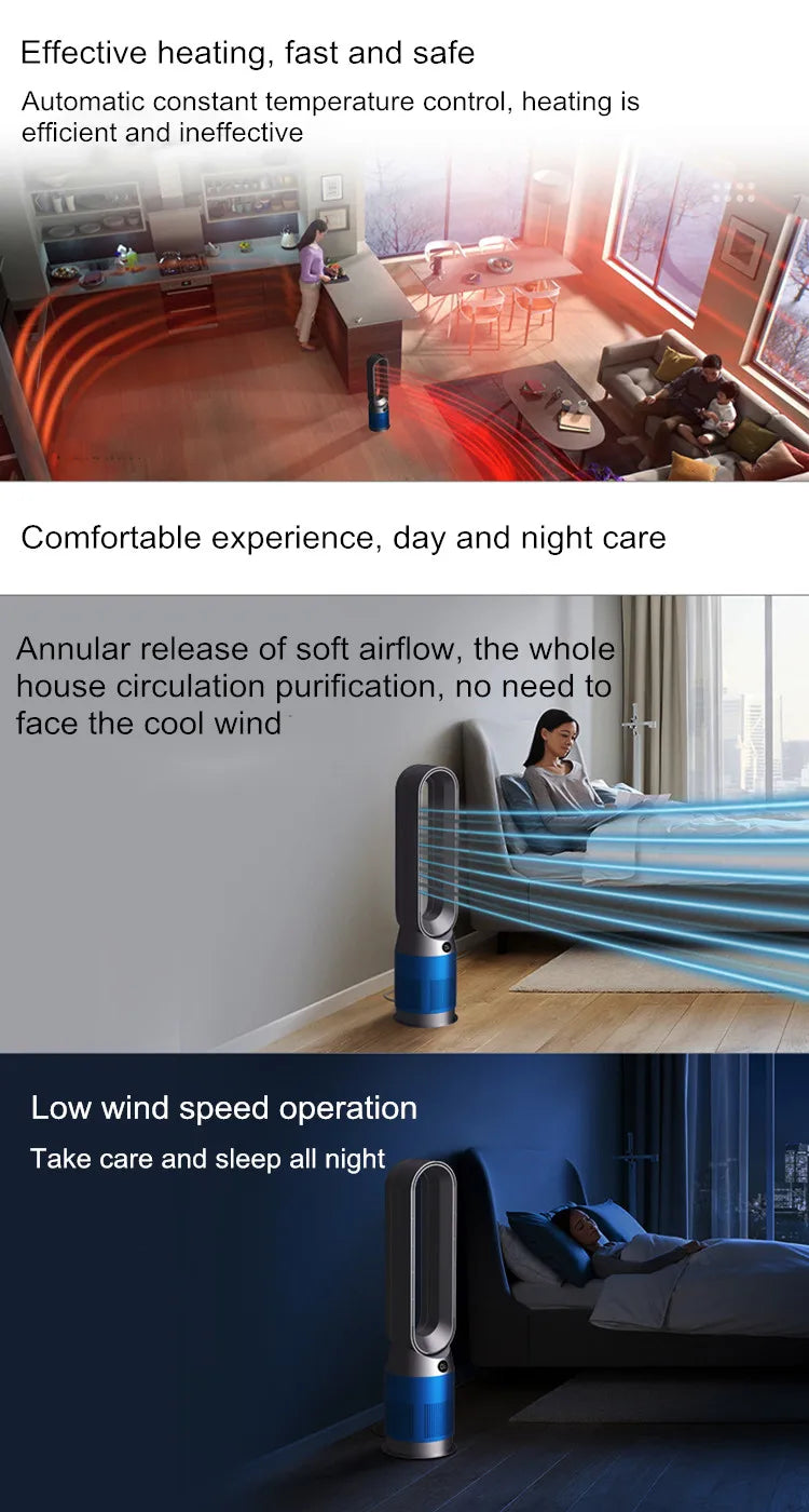 42-Zoll-220-V-Lüfter ohne Flügel, Dual-Purpose-Kühlung und Heizung, leise Heizung für zu Hause, schnelle Luftzirkulation und Reinigungsturm