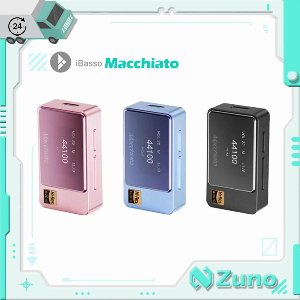【Zuno Choice】iBasso Macchiato Kopfhörerverstärker, tragbarer DAC-AMP, Typ C, Dual CS43131-Chips, DSD256X 2, unterstützt 3,5-mm-Mikrofon für PC