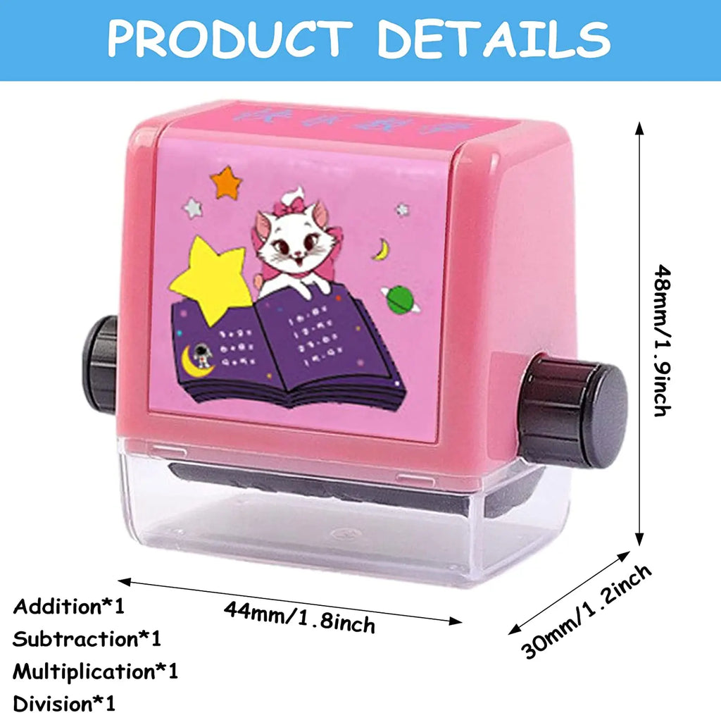 Mathe-Rollenstempel, Addition, Subtraktion, Multiplikation, Division, Übung, digitaler Typ, mathematische Bedienung, Stempel, Schüler, Lehrer