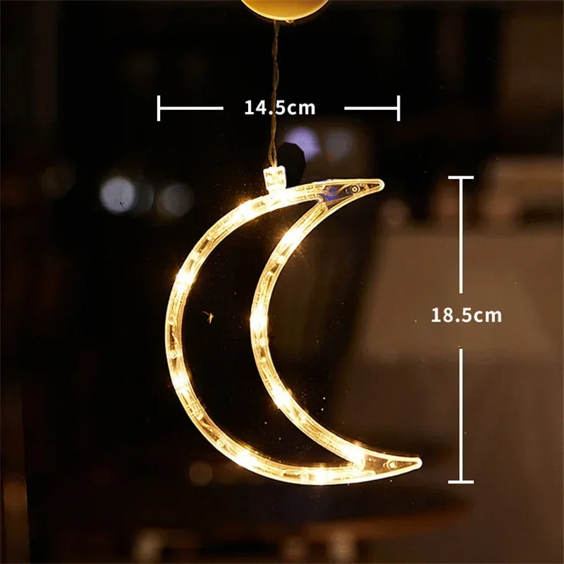 LED-Licht Schneeflocke Weihnachtsmann Fenster Ornamente Dekoration für Zuhause Weihnachten Navidad Neujahr Weihnachten Dekor Fee Lampe Lichterketten